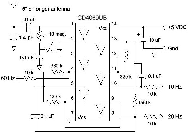 Tc4069ubp схема включения