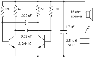 two-wire tone generator